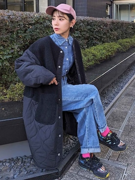 「reca（レカ）のアイテム（その他アウター）」を使った、recastaffさん（レディース・157cm）の秋コーディネート