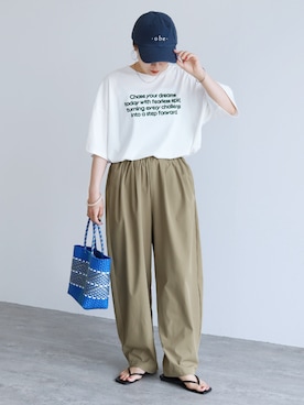 「reca（レカ）のアイテム（Tシャツ/カットソー）」を使った、recastaffさん（レディース・158cm）の夏コーディネート