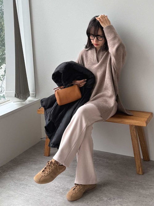 セール】ぬくぬく暖か！美シルエット裏起毛セミワイドリブパンツ