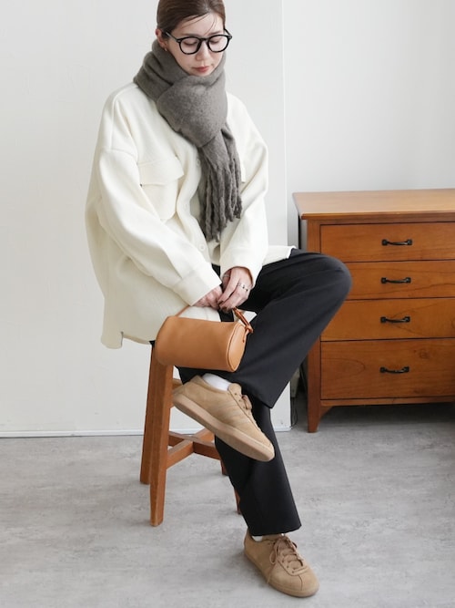 【美シルエット】ミンク風裏起毛セミワイドリブパンツ