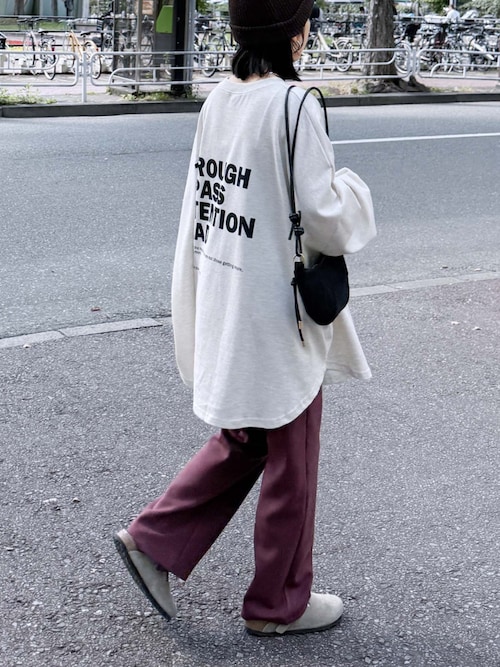 ぬくぬく暖か！美シルエット裏起毛セミワイドリブパンツ