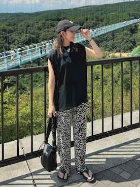 「reca（レカ）のアイテム（パンツ）」を使った、recastaffさん（レディース・157cm）の夏コーディネート