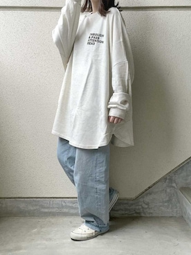 「ゆったりシルエット」｜「アイテム（スウェット）」を使った、recastaffさん（レディース・152cm）の秋コーディネート