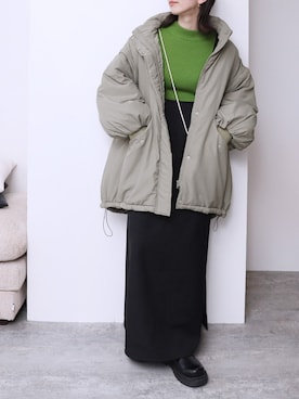 「reca（レカ）のアイテム（その他アウター）」を使った、recastaffさん（レディース・165cm）の冬コーディネート