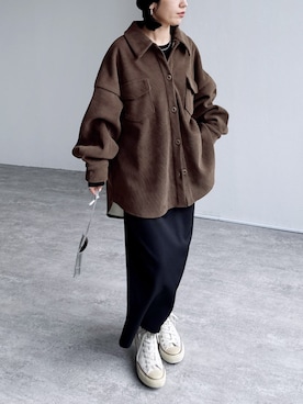 「アイテム（スカート）」を使った、recastaffさん（レディース・154cm）の秋コーディネート