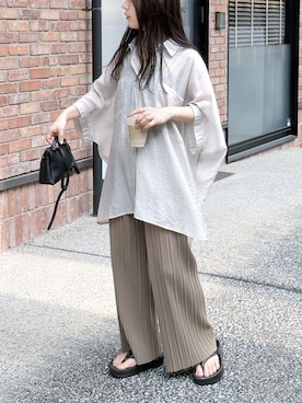 「reca（レカ）のアイテム（パンツ）」を使った、recastaffさん（レディース・154cm）の夏コーディネート