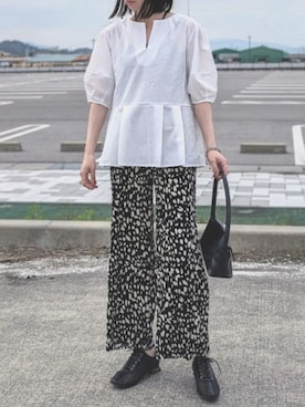 「reca（レカ）のアイテム（スウェットパンツ）」を使った、recastaffさん（レディース・160cm）の春コーディネート