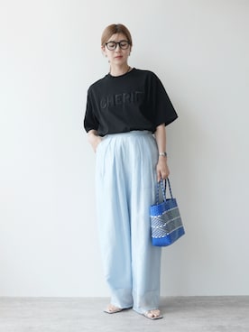 「reca（レカ）のシアーカーブパンツ（その他パンツ）」を使った、recastaffさん（レディース・165cm）の夏コーディネート