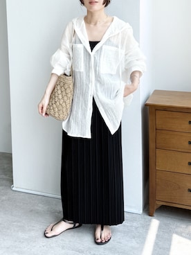 「アイテム（パーカー）」を使った、recastaffさん（レディース・154cm）の夏コーディネート