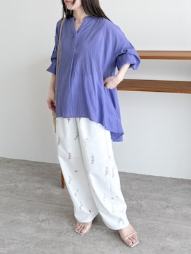 「reca（レカ）のアイテム（パンツ）」を使った、recastaffさん（レディース・154cm）の夏コーディネート