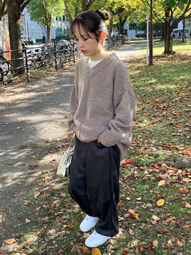 「reca（レカ）のアイテム（その他パンツ）」を使った、recastaffさん（レディース・153cm）の冬コーディネート