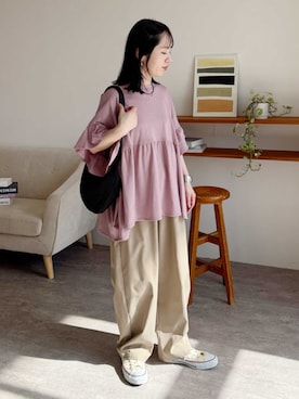 「reca（レカ）のアイテム」を使った、recastaffさん（レディース・154cm）の春コーディネート