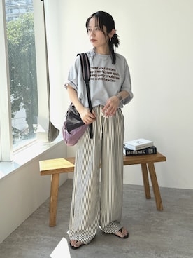 「reca（レカ）のアイテム（Tシャツ/カットソー）」を使った、recastaffさん（レディース・154cm）の春コーディネート