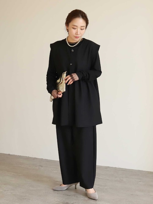 セール】ペプラムベスト×カーブパンツ2点セット（スーツセット）｜reca