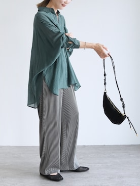 「プリーツパンツ」｜recastaffさん（レディース・165cm）の秋コーディネート