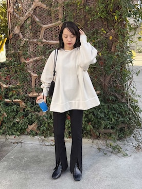 「reca（レカ）のアイテム（スウェット）」を使った、recastaffさん（レディース・154cm）の秋コーディネート