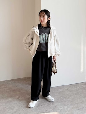 「reca（レカ）のアイテム（ジャケット/アウター）」を使った、recastaffさん（レディース・154cm）の春コーディネート