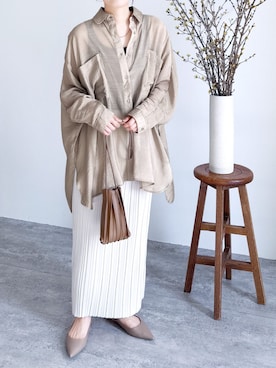 「reca（レカ）のアイテム（スカート）」を使った、recastaffさん（レディース・154cm）の春コーディネート
