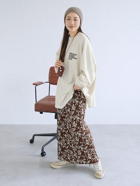 「reca（レカ）のアイテム（スカート）」を使った、recastaffさん（レディース・158cm）の秋コーディネート