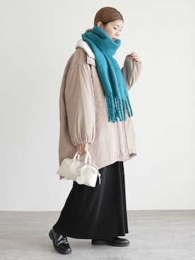 「アイテム（その他アウター、ブラウン系）」を使った、recastaffさん（レディース・165cm）の冬コーディネート