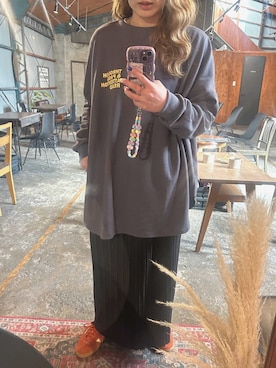「大人カジュアルコーデ」｜「アイテム（スウェット）」を使った、recastaffさん（レディース・158cm）の冬コーディネート
