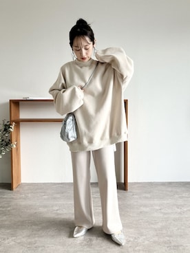 「マイベストコーデ2024」｜「アイテム（スウェット）」を使った、recastaffさん（レディース・153cm）の冬コーディネート