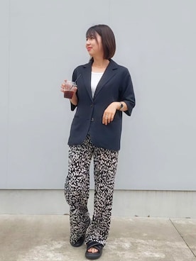 「reca（レカ）のアイテム（スウェットパンツ）」を使った、recastaffさん（レディース・158cm）の夏コーディネート
