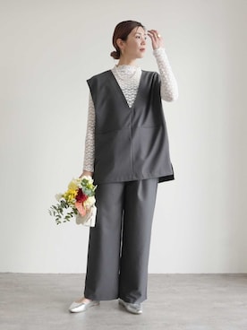 「reca（レカ）のアイテム（フォーマルスーツ/小物）」を使った、recastaffさん（レディース・165cm）の春コーディネート