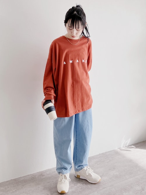 未使用タグ付 24SS✨haru×FRAMeWORK オーバーサイズ ロゴロンT haru×FRAMeWORK】ロゴロンT（Tシャツ／カットソー）｜FRAMeWORK