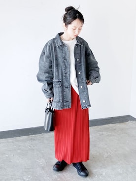 「reca（レカ）のアイテム（ジャケット/アウター）」を使った、recastaffさん（レディース・154cm）の春コーディネート
