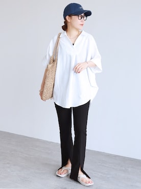 「reca（レカ）のアイテム」を使った、recastaffさん（レディース・158cm）の夏コーディネート