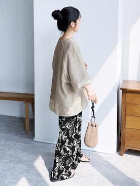 「reca（レカ）のアイテム（パンツ）」を使った、recastaffさん（レディース・154cm）の夏コーディネート