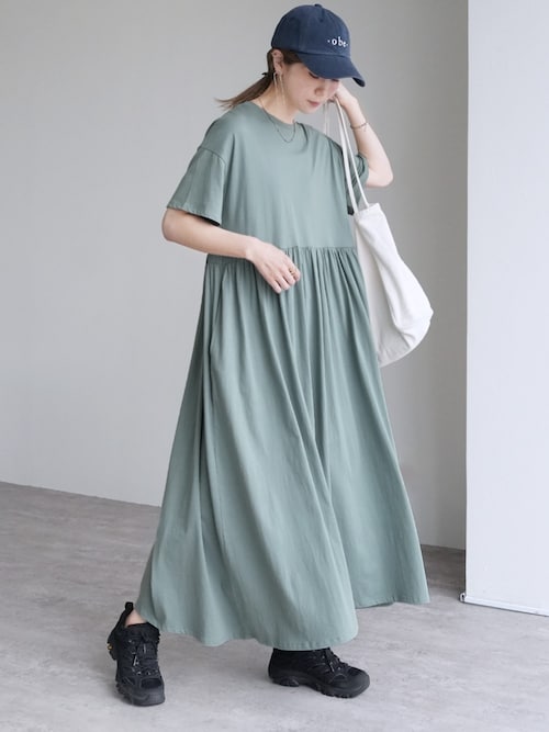 セール】ウエストギャザー切替ワンピース（ワンピース）｜reca（レカ