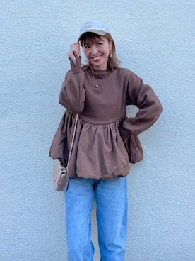 「ぺプラム」｜「アイテム（スウェット）」を使った、recastaffさん（レディース・167cm）の秋コーディネート