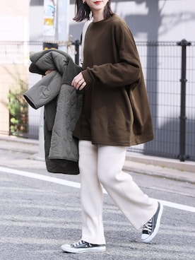 「アイテム（チュニック）」を使った、recastaffさん（レディース・165cm）の秋コーディネート