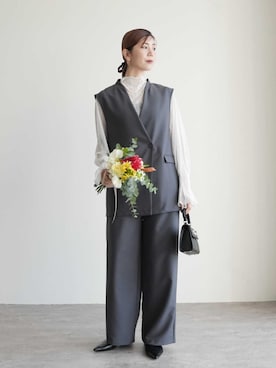 「reca（レカ）のアイテム（フォーマルスーツ/小物）」を使った、recastaffさん（レディース・165cm）の冬コーディネート