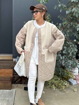 「reca（レカ）のアイテム（その他アウター）」を使った、recastaffさん（レディース・156cm）の秋コーディネート