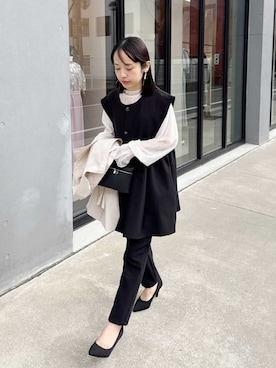 「reca（レカ）のアイテム（フォーマルスーツ/小物）」を使った、recastaffさん（レディース・154cm）の冬コーディネート