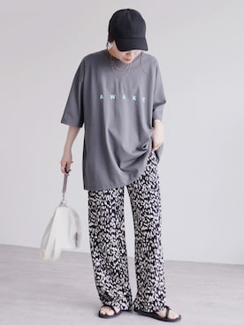 「reca（レカ）のアイテム（スウェットパンツ）」を使った、recastaffさん（レディース・158cm）の春コーディネート