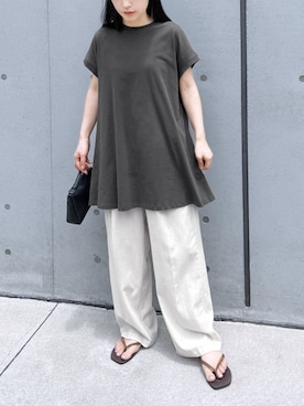 「reca（レカ）のアイテム（Tシャツ/カットソー）」を使った、recastaffさん（レディース・154cm）の夏コーディネート