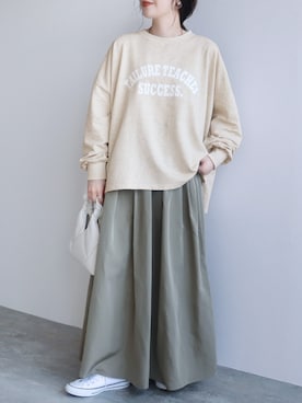 「reca（レカ）のアイテム（スカート）」を使った、recastaffさん（レディース・158cm）の春コーディネート