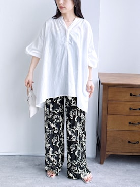 「reca（レカ）のアイテム（パンツ）」を使った、recastaffさん（レディース・154cm）の夏コーディネート
