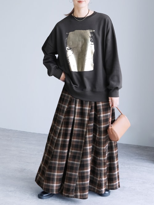 【新品未開封】Freada ランドスケープ箔プリント スウェット セール】箔プリントビッグシルエットスウェット（スウェット