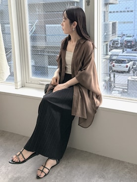 「reca（レカ）のアイテム（スカート）」を使った、recastaffさん（レディース・154cm）の夏コーディネート