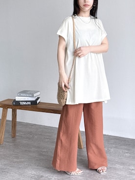 「reca（レカ）のアイテム（パンツ）」を使った、recastaffさん（レディース・154cm）の夏コーディネート