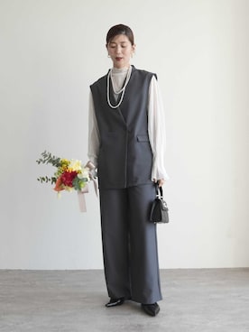 「reca（レカ）のアイテム（フォーマルスーツ/小物）」を使った、recastaffさん（レディース・165cm）の冬コーディネート