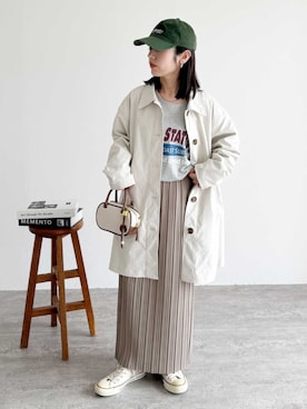 「reca（レカ）のアイテム（ジャケット/アウター）」を使った、recastaffさん（レディース・154cm）の春コーディネート