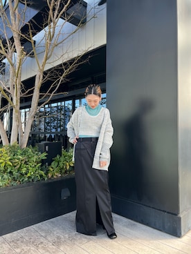「CLANE（クラネ）のアイテム（カーディガン/ボレロ）」を使った、KANAKOさん（レディース・154cm）の冬コーディネート
