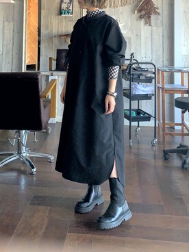 「apres jour mignon（アプレジュールミニョン）のアイテム（シャツワンピース）」を使った、hikariさん（レディース・150cm）の春コーディネート