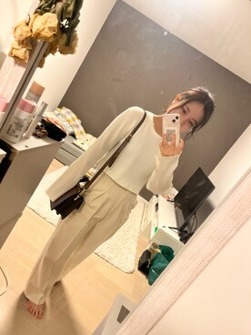「花見コーデ」｜「アイテム（パンツ）」を使った、sahoさん（レディース・152cm）の春コーディネート